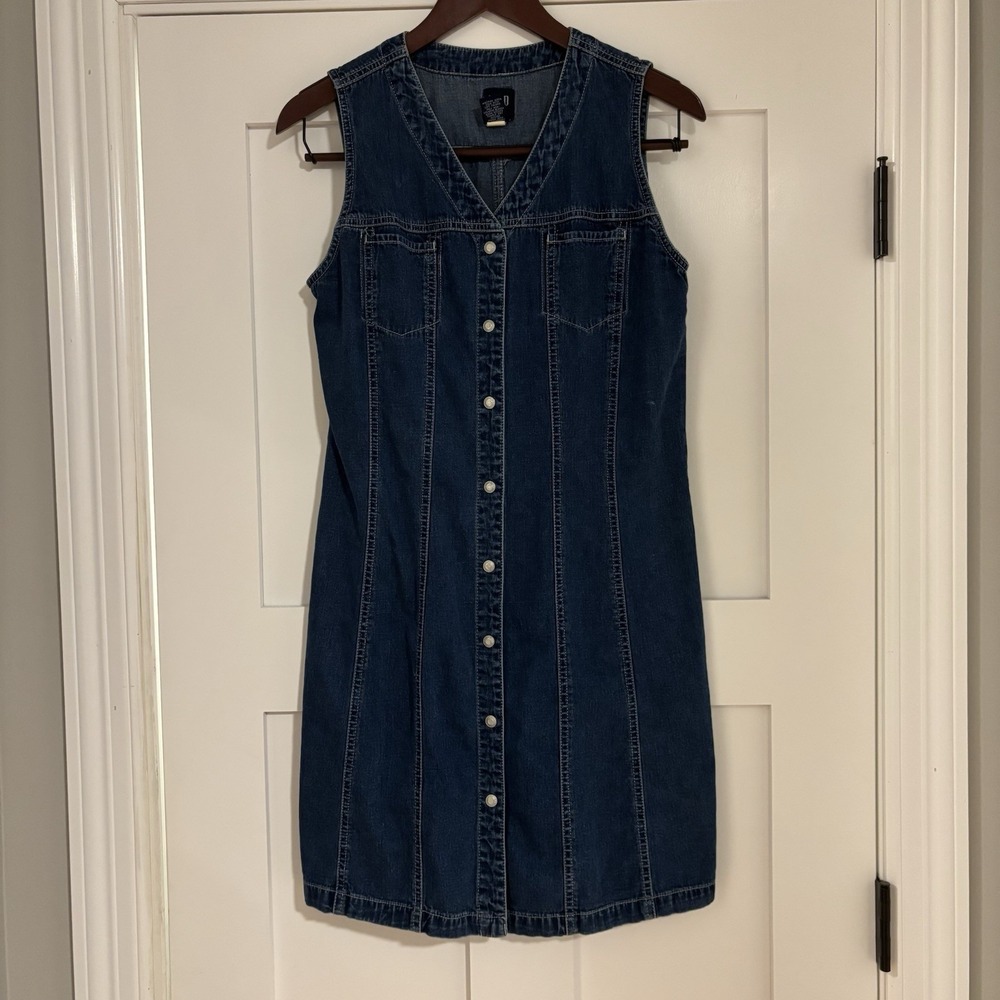 Vintage Y2K Gap Womens Small Denim‎ Jean Button Shirt Dress